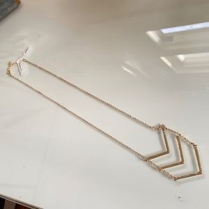 NWT Nordstrom Chevron Goldtone Necklace
